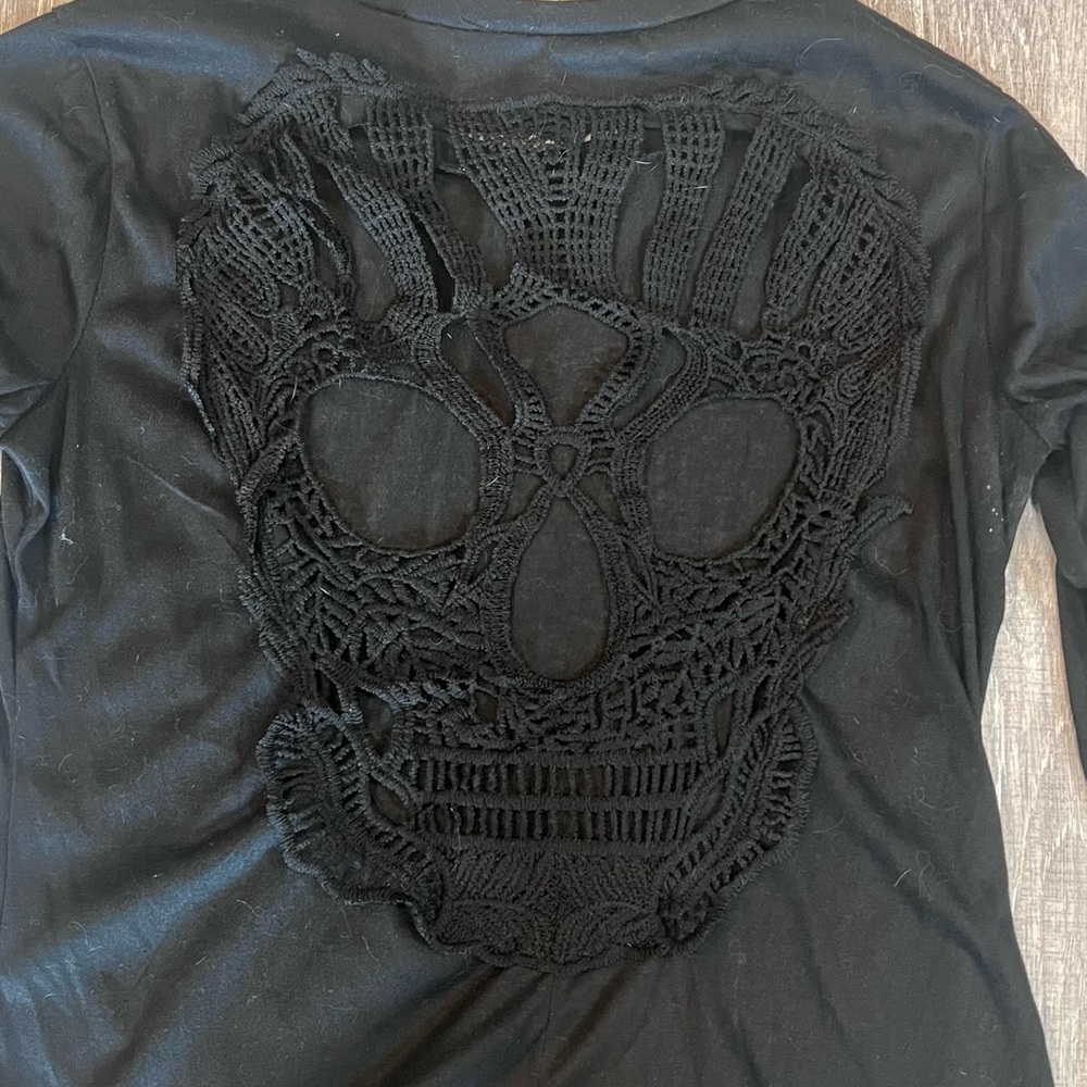 Hualan skull back long sleeve shirt